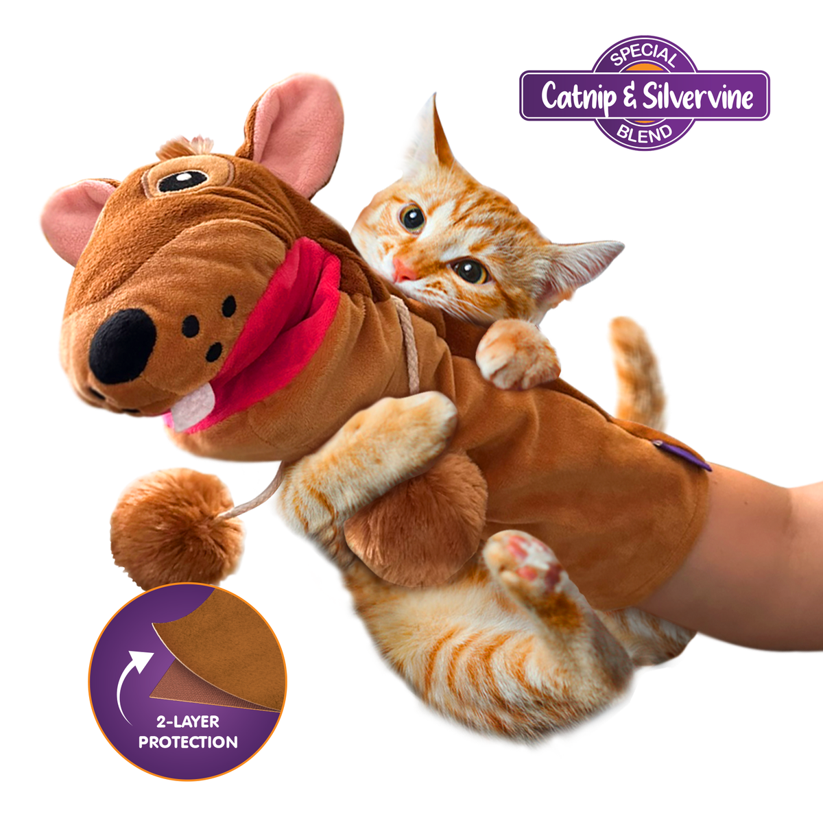 Pounce & Purr® Cat Wrestling Glove Toy with Catnip & Silvervine