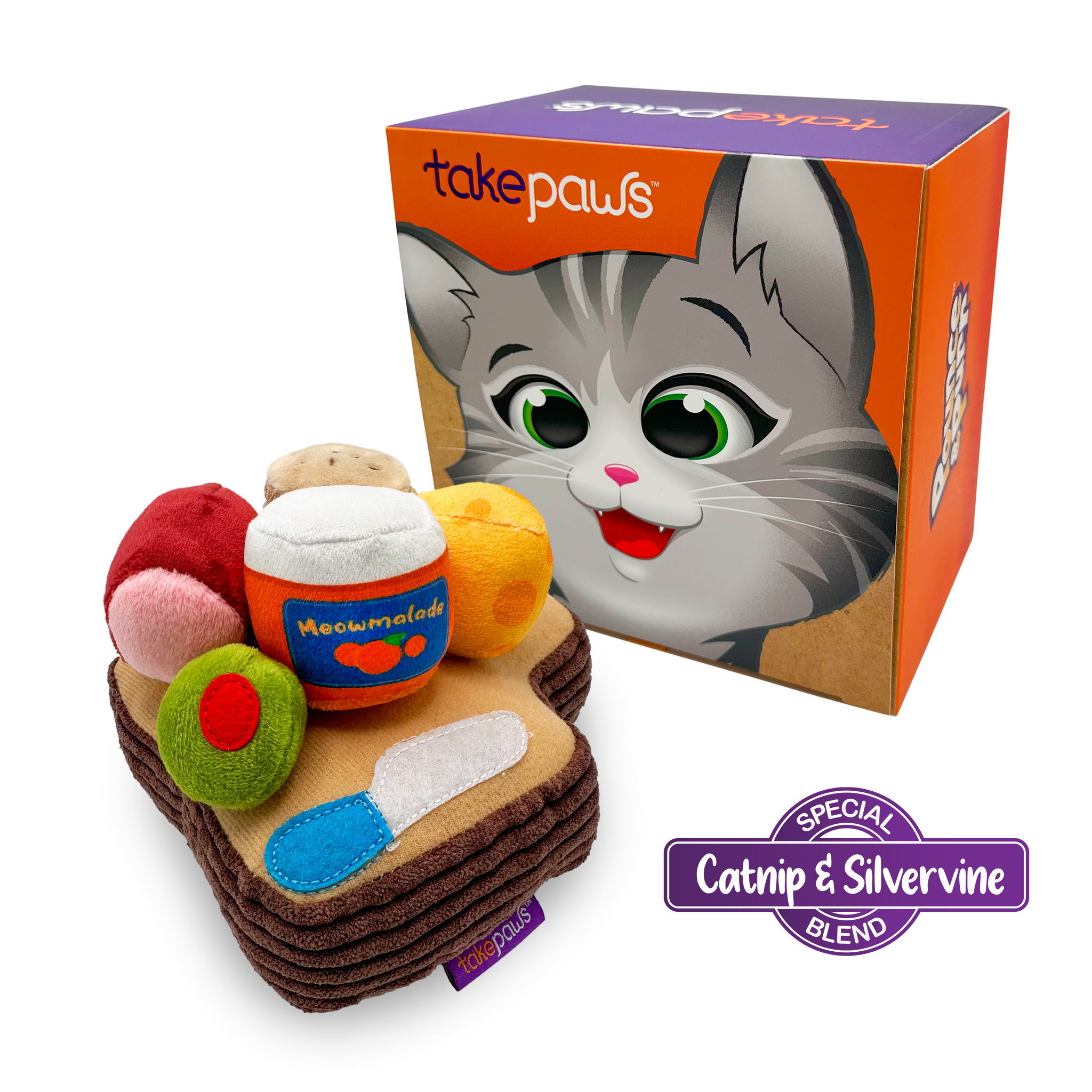 Pounce & Purr® - Charcuterie Board Deluxe Plush Cat Toy Set with