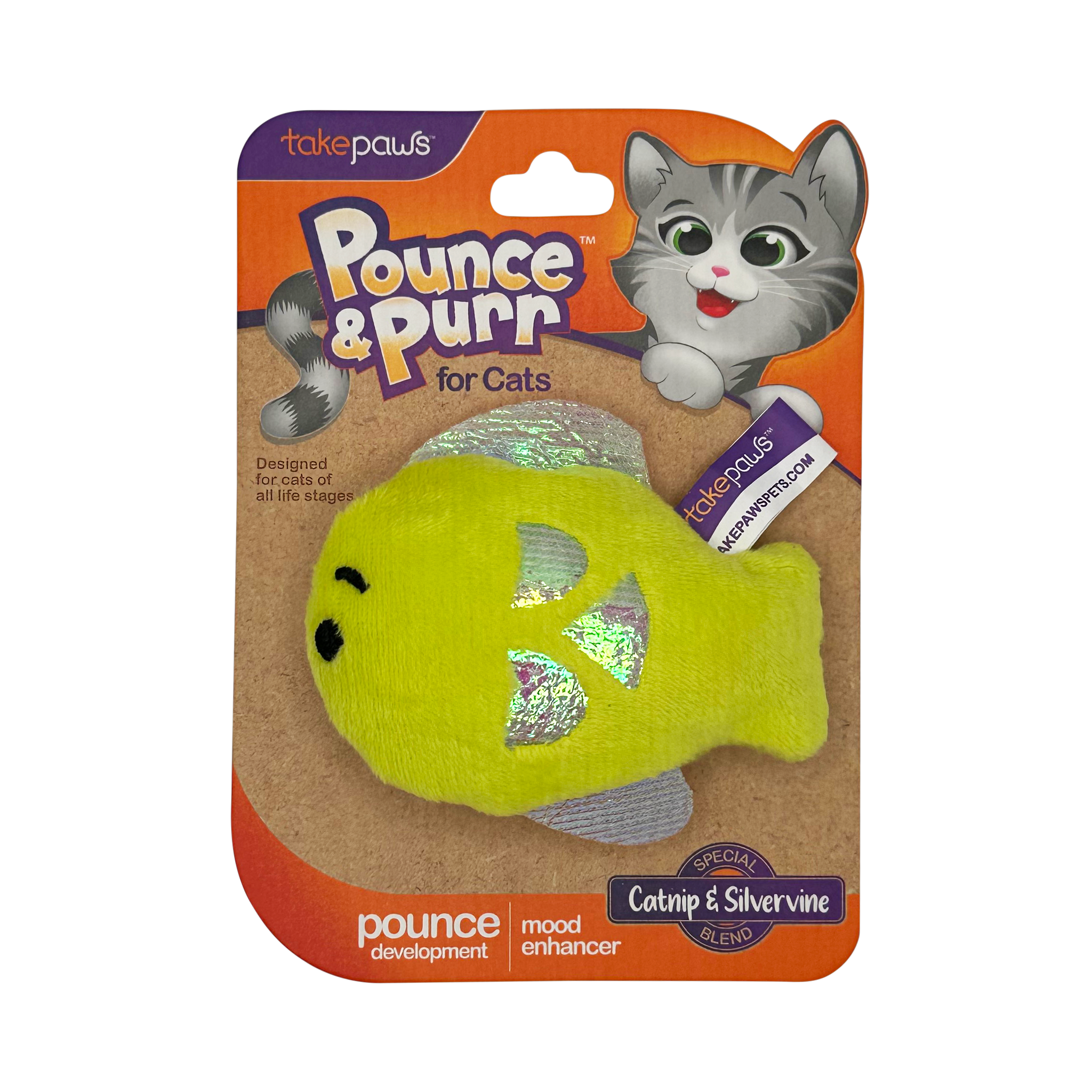 Pounce & Purr® - Sea Shine Fish Plush Cat Toy with Catnip and