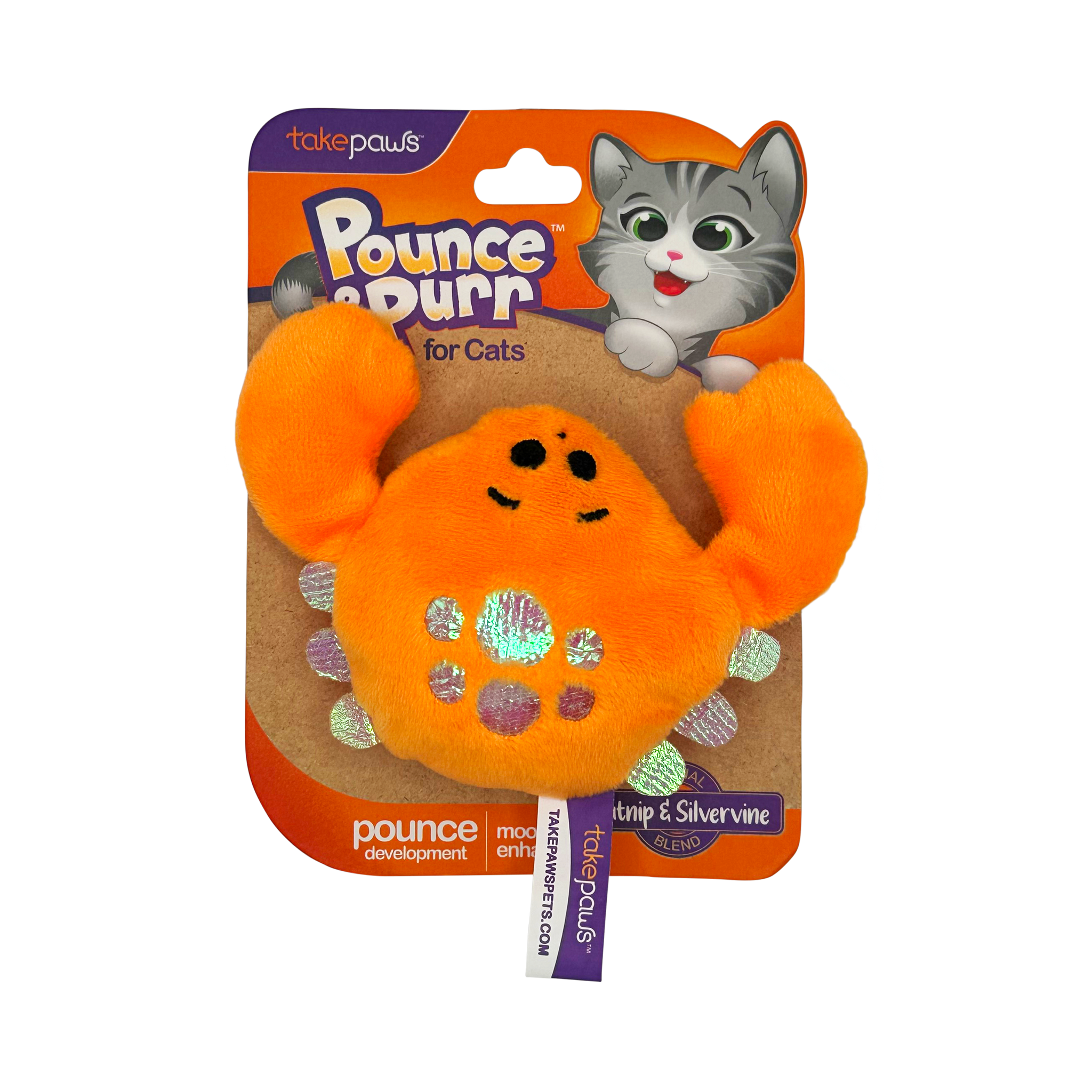 Pounce & Purr® - Sea Shine Crab Plush Cat Toy with Catnip and