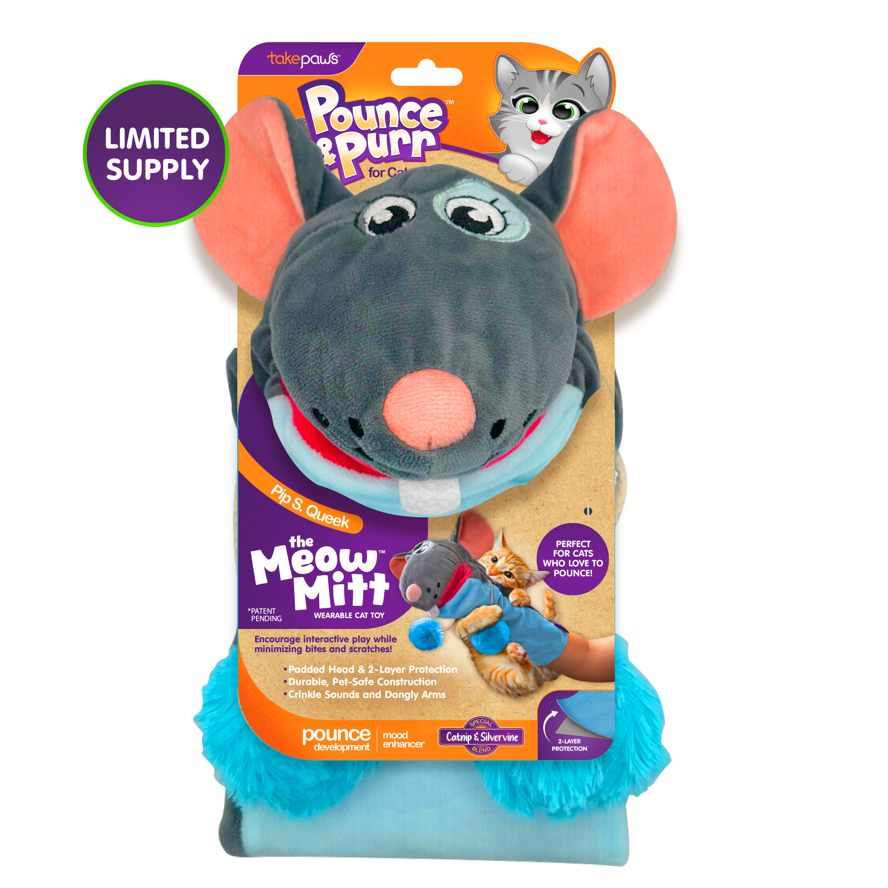 Pounce & Purr® Cat Wrestling Glove Toy with Catnip & Silvervine Pounce & Purr® Cat Wrestling Glove Toy with Catnip & Silvervine
