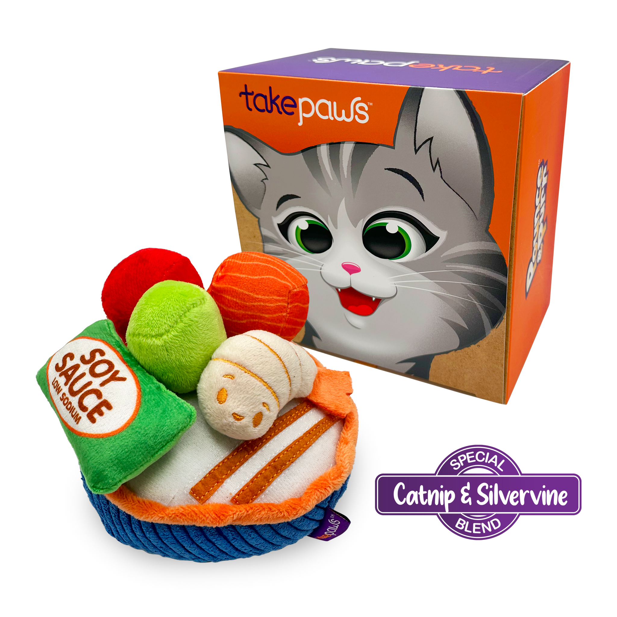 ミセス フィヨルド ぬいぐるみポー•Blu-ray•カップ&スプーン3点セット Pounce & Purr® - Poke Bowl Deluxe Plush Cat Toy Set with Catnip