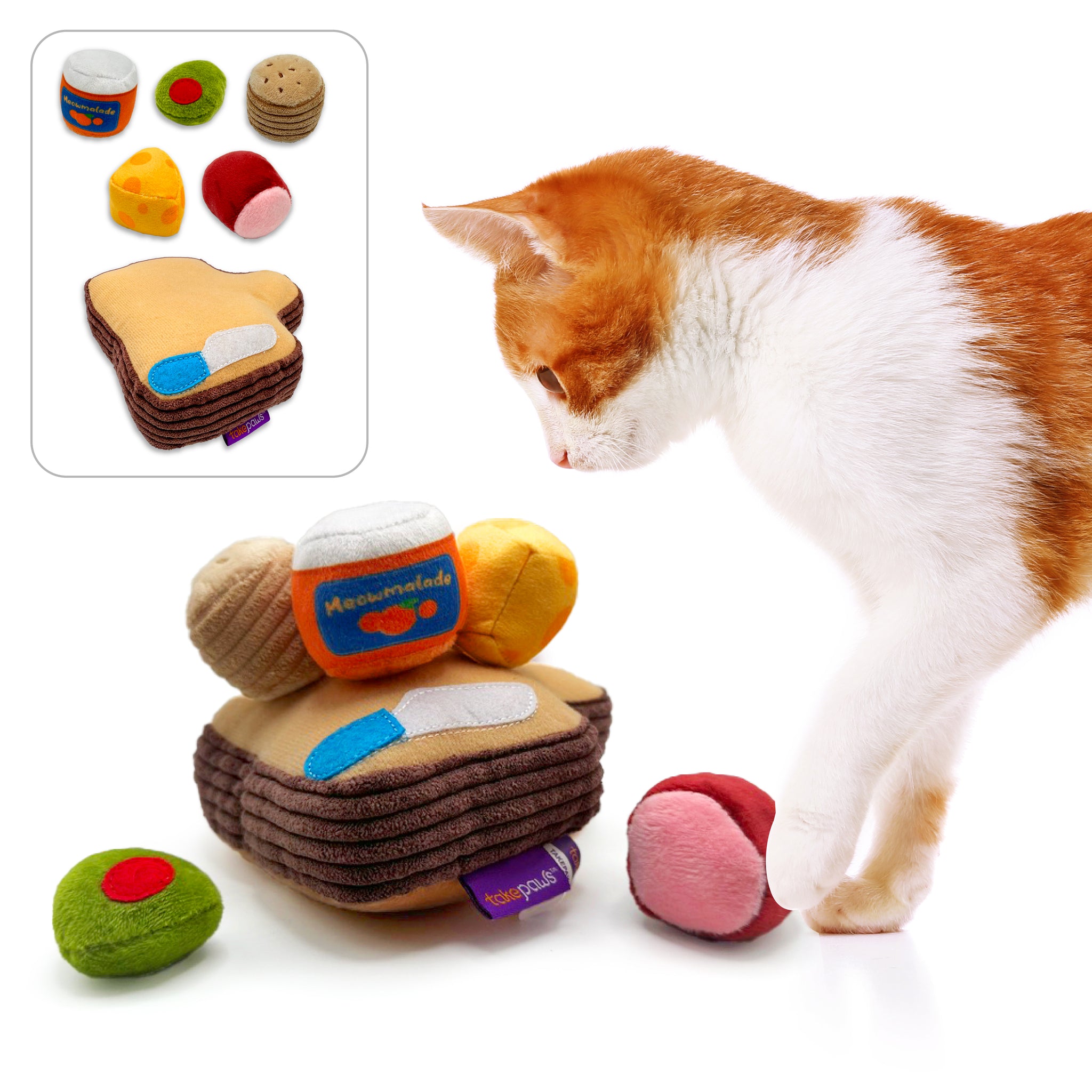 Pounce & Purr® - Charcuterie Board Deluxe Plush Cat Toy Set with